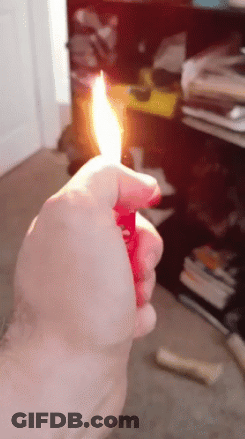 Holding A Lighted Lighter GIF