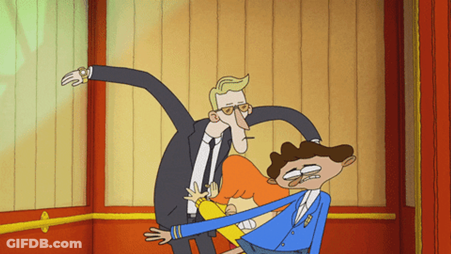 Holding Back Old Man On Beating GIF