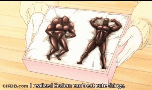 Holding Box Of Chocolate Figures I Realized Ecchan Can't Eat Cute Things GIF
