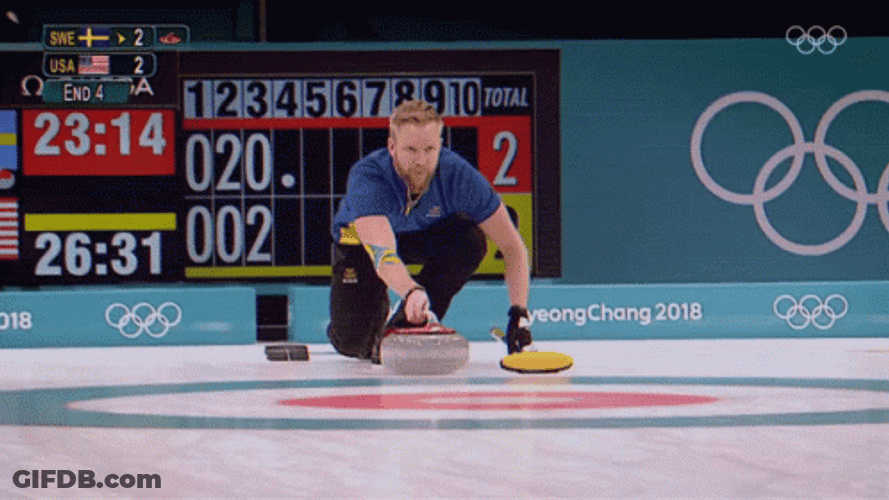 Holding Curling Stone While Sliding GIF