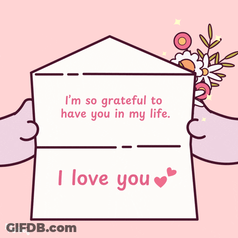 Holding Envelope Saying I'm So Grateful To Have You In My Life I Love You GIF
