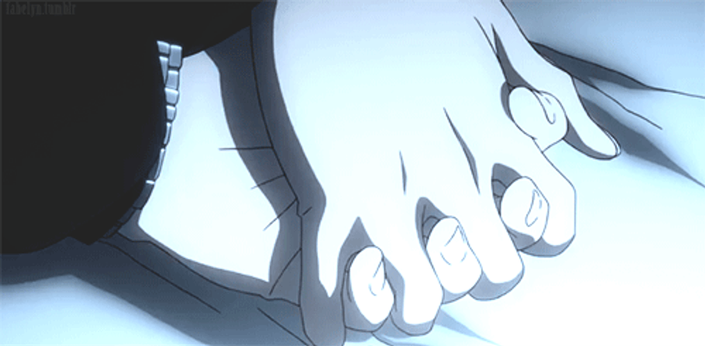 Holding Hands Anime Romantic Night GIF