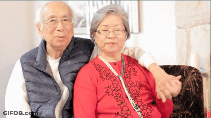 Holding Hands Cute Old Couple GIF