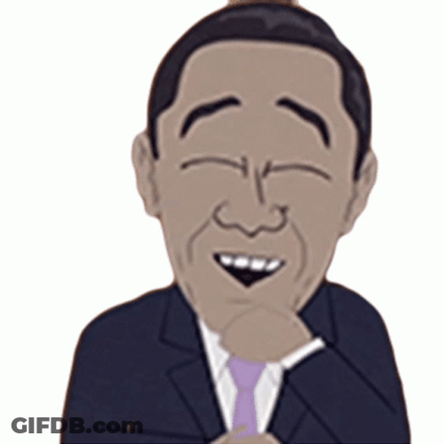 Holding In Laugh Barack Obama Cartoon GIF