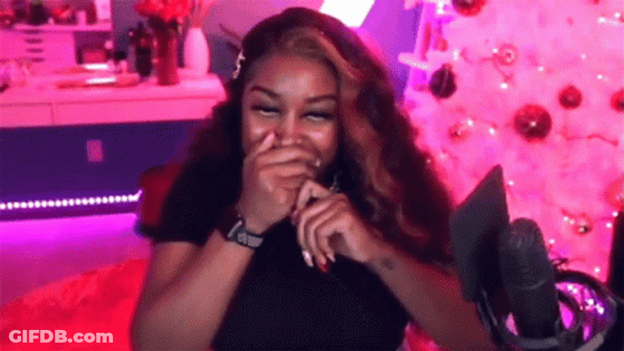 Holding In Laugh Live Streamer Lady GIF