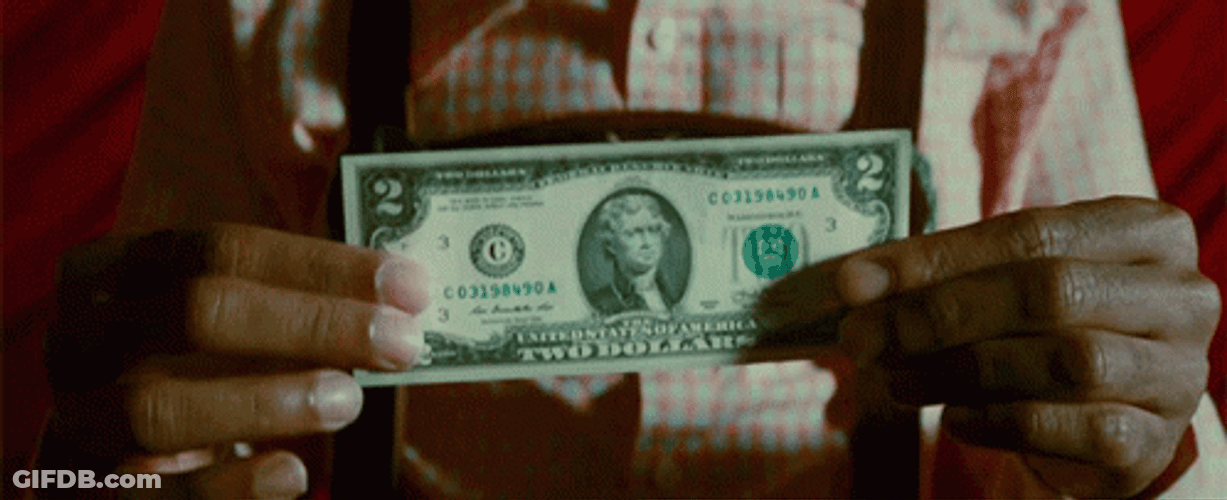 Holding Two Dollar Bill GIF