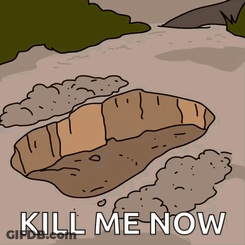Hole In Ground Saying Kill Me Now GIF