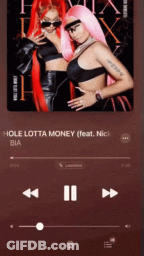 Hole Lotta Money By Bia Is Playing On A Phone GIF