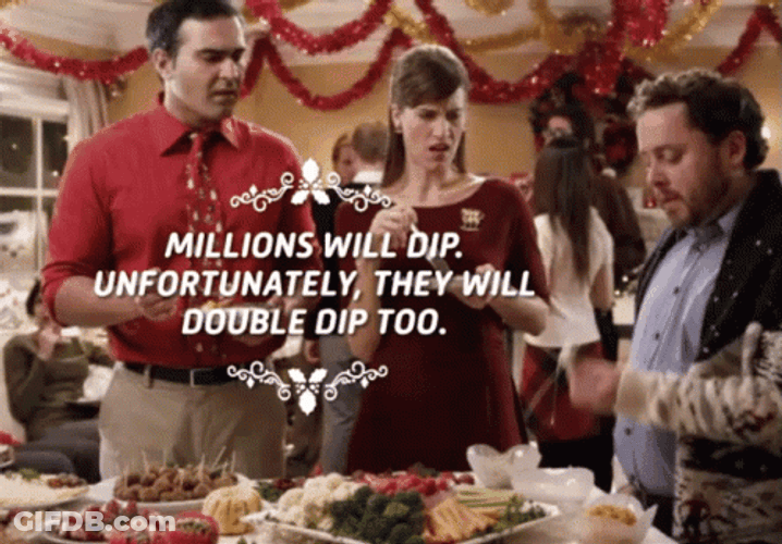 Holiday Party Double Dipping Yum GIF