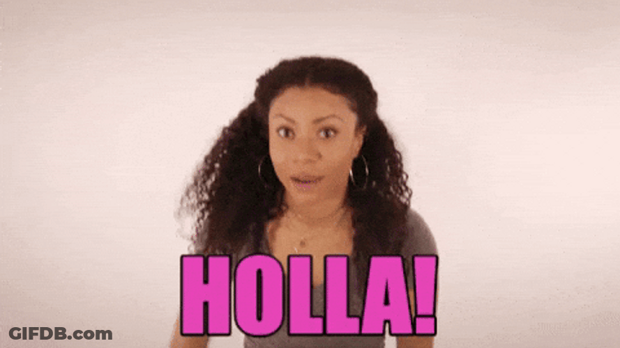 Holla Curly Haired Lady Hollering GIF