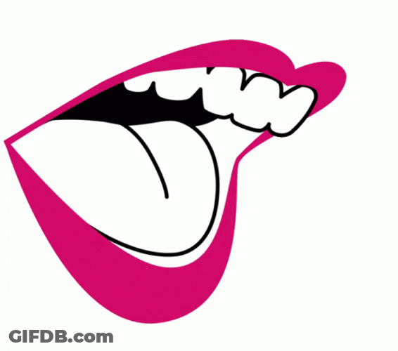 Hollering Pink Lips Animation GIF