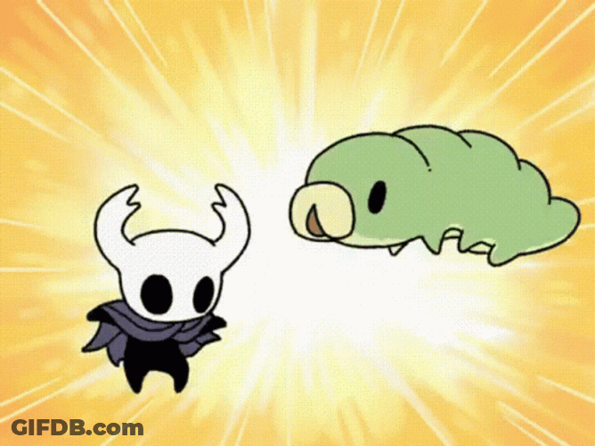 Hollow Knight And Grubs Jumping GIF