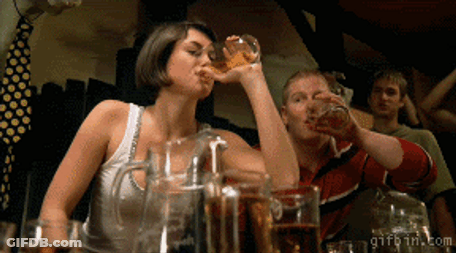 Holly Davidson Drinks Beer Makes Wet Tshirt GIF