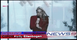 Holly Ellenbogen Reporting From Stormwatch GIF