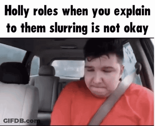 Holly Slurring Is Not Okay Meme GIF
