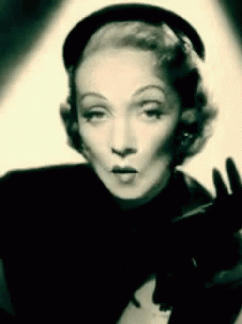 Hollywood Diva Marlene Dietrich Pouting GIF