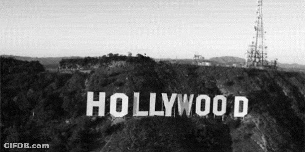 Hollywood Drone View GIF