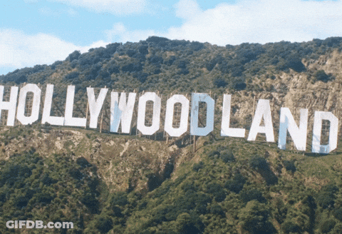 Hollywood Sign On Green Hillside GIF