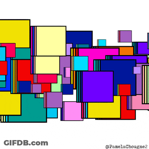 Hollywood Squares Colorful Boxes Stacked GIF