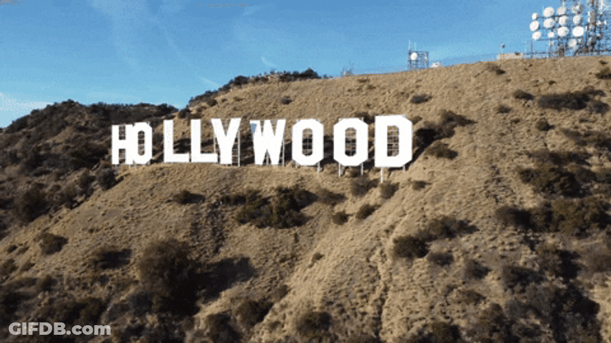 Hollywood Squares Sign On Mountain GIF