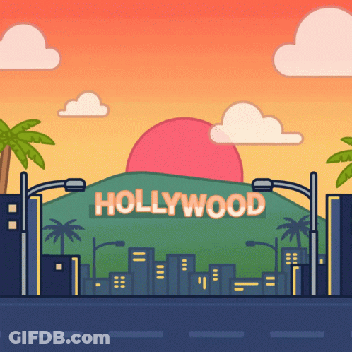 Hollywood Sunset With Palm Trees GIF