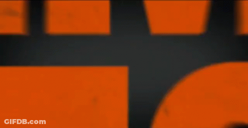 Holmes & Watson Orange Letters On Black Background GIF