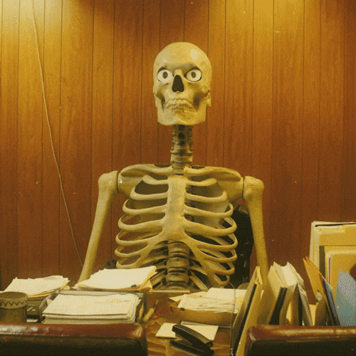 Holy Moly Meme Skeleton Stand GIF