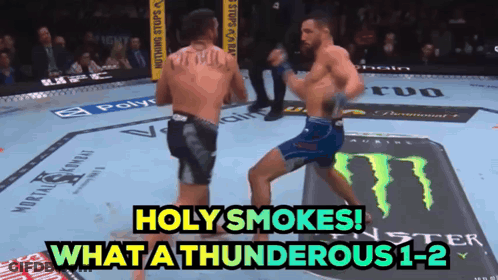 Holy Smokes What A Thunderous 1-2 Boxing Match GIF