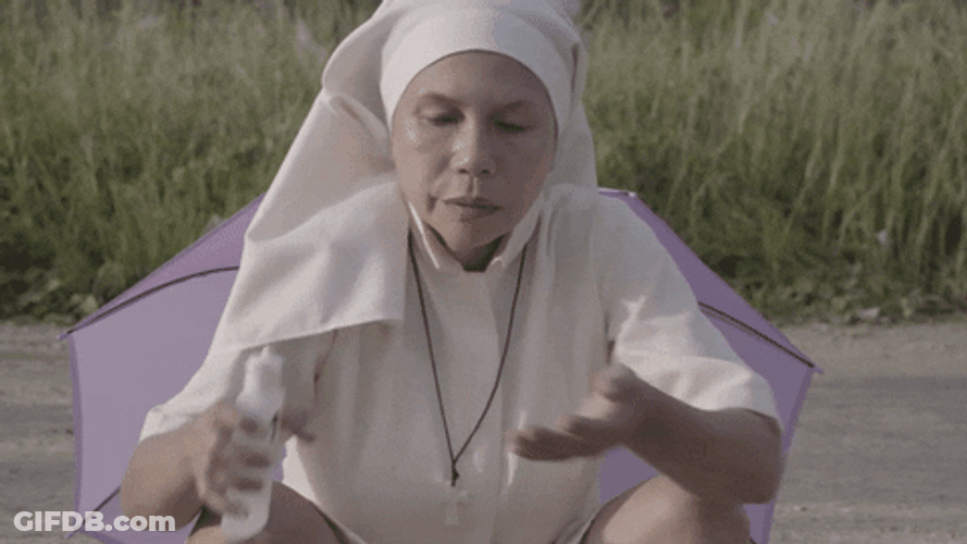 Holy Water Alcohol Nun Disinfectant GIF