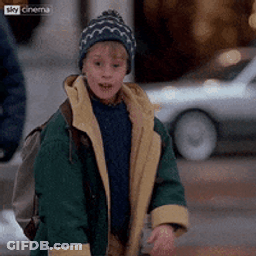 Home Alone Kevin Celebrating On Street GIF