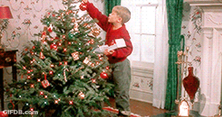 Home Alone Kevin Decorating Christmas Tree GIF