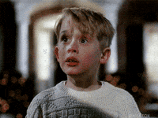 Home Alone Kevin Screaming Then Running Away GIF