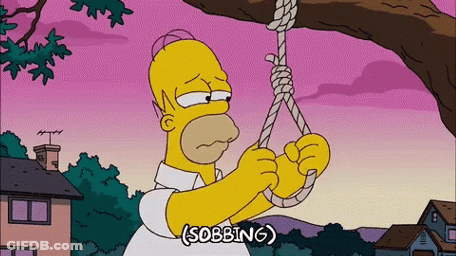 Home Simpson Crying Making Noose GIF