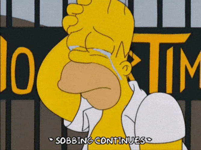 Home Simpson Sobbing Continuously On The Streets GIF
