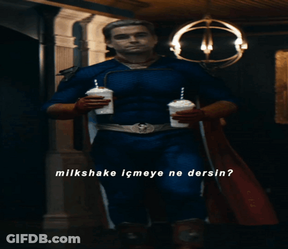 Homelander Milk Holding Milkshakes GIF
