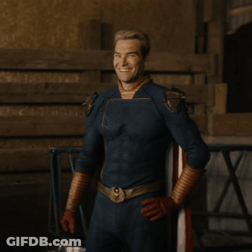 Homelander Milk Laughing GIF
