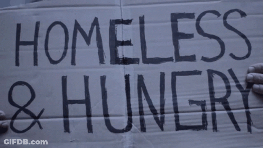 Homeless And Hungry Banner Rally GIF