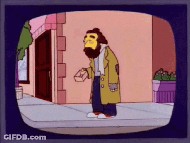 Homeless Beggar The Simpsons GIF
