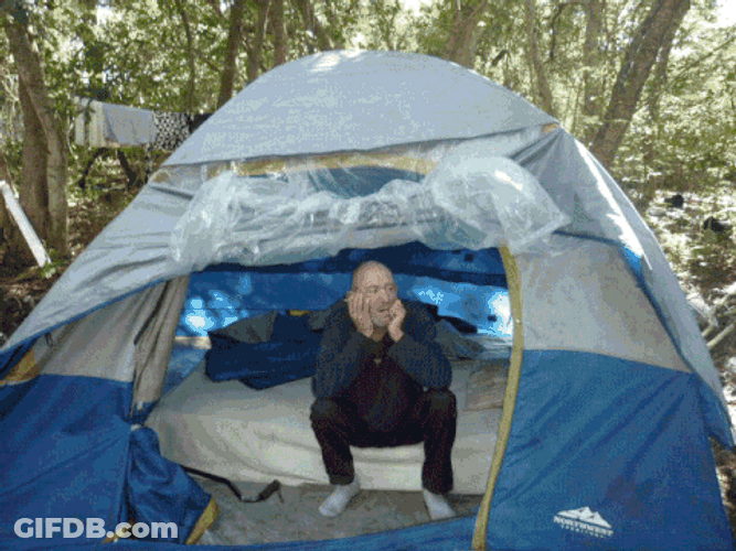 Homeless Camping Tents Forest GIF