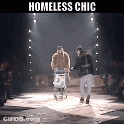 Homeless Guy Chic Fashion Street Show GIF