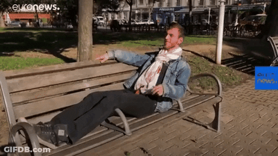 Homeless Guy Sleeping Bench France GIF