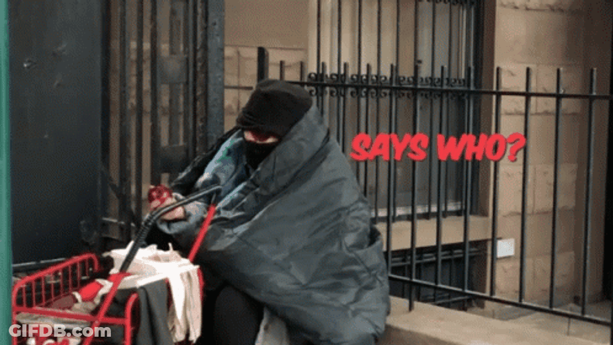 Homeless Hobo Eating Apple Says Who GIF