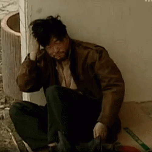 Homeless Korean Beggar Scratching Head GIF