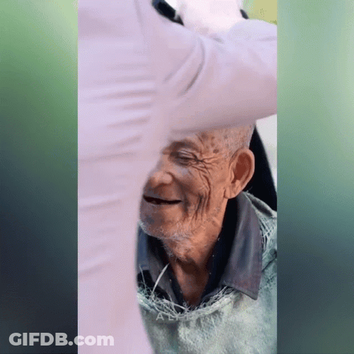 Homeless Old Man Happy Help GIF