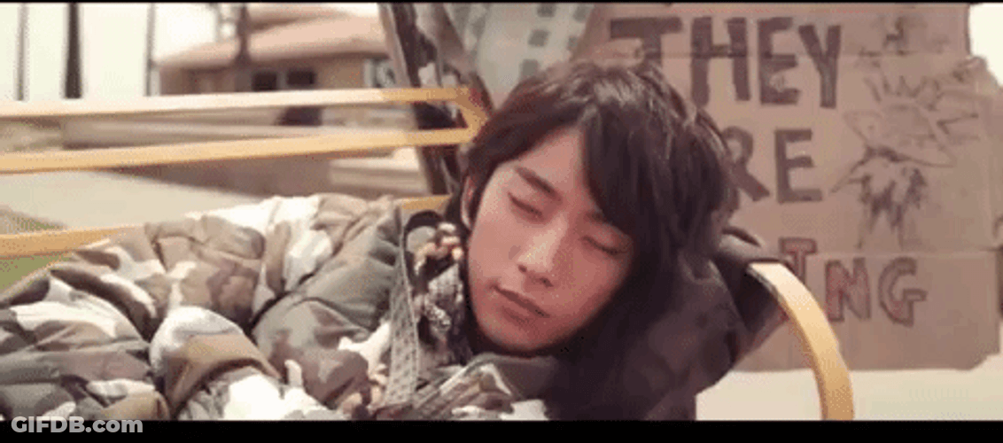 Homeless Sleeping K-Pop Gongchan B1A4 GIF