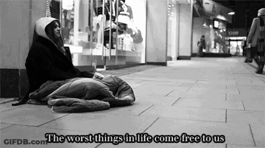 Homeless Woman Street Life Quote GIF