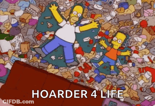 Homer And Bart Simpson Laying On Trash Hoarder 4 Life GIF