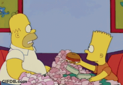 Homer And Bart Simpson Sitting On Couch GIF