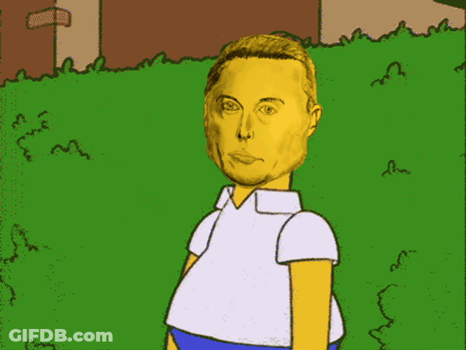Homer And Elon Musk Hiding GIF