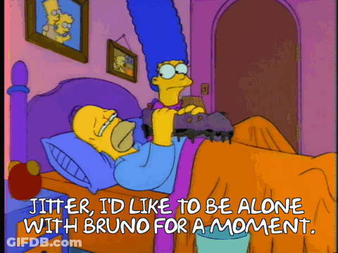 Homer And Marge Simpson Saying Jitter I Would Like To Be Alone With Bruno GIF